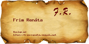 Frim Renáta névjegykártya